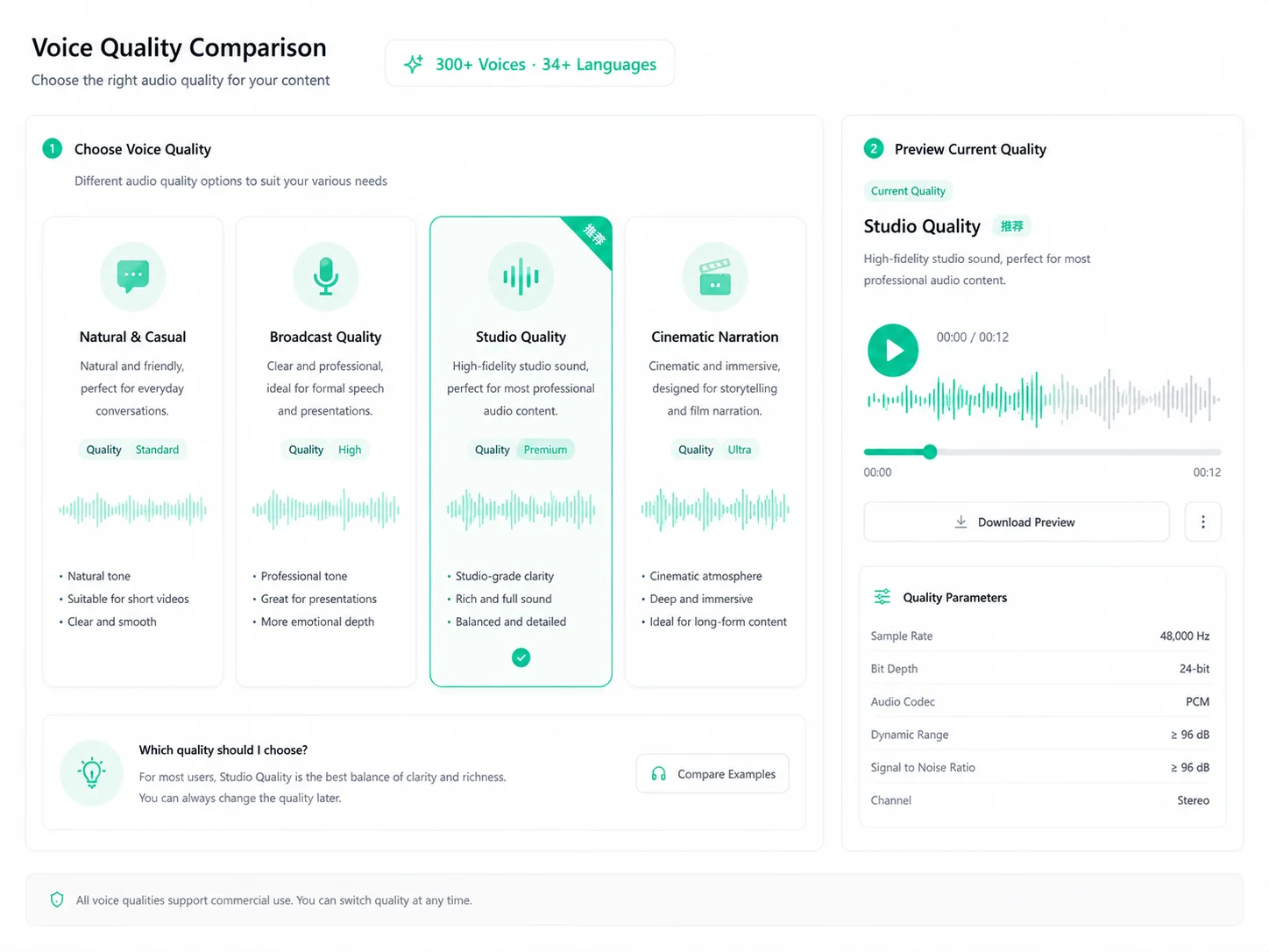 Voice Selection Interface